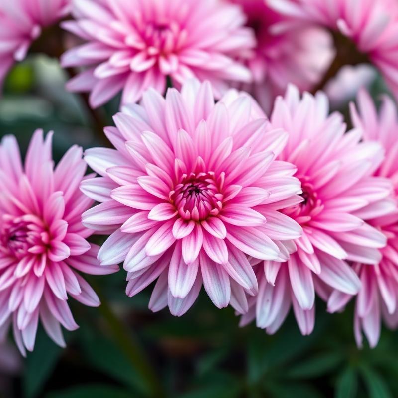 Pink chrysanthemums close-up