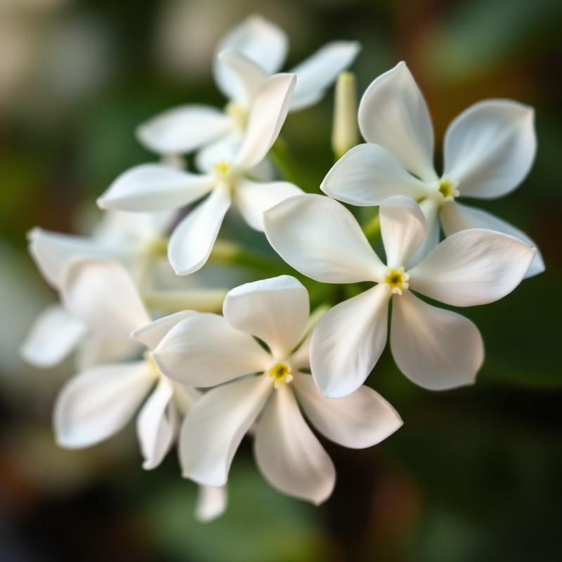 White jasmine flowers macro